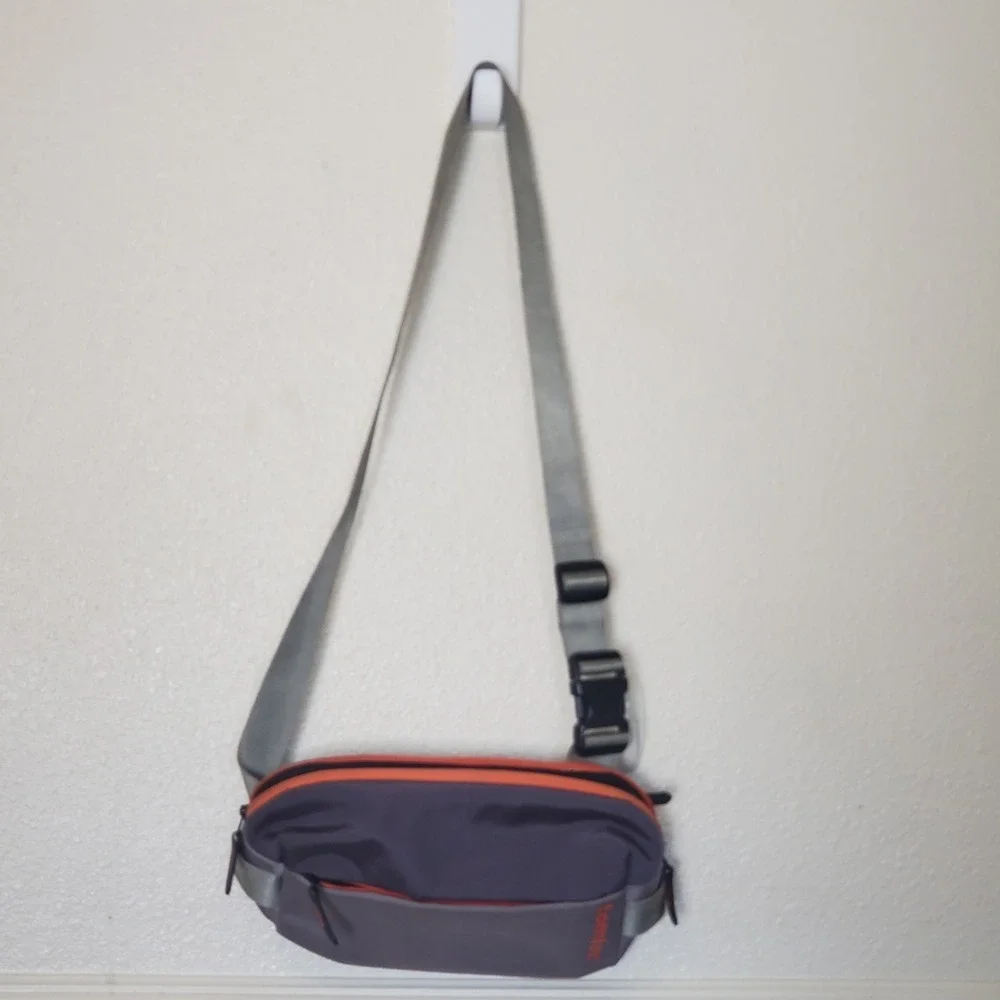 Tomtoc Cordura Sling Bag Grey Orange Accents EDC Crossbody Travel Pack Mens